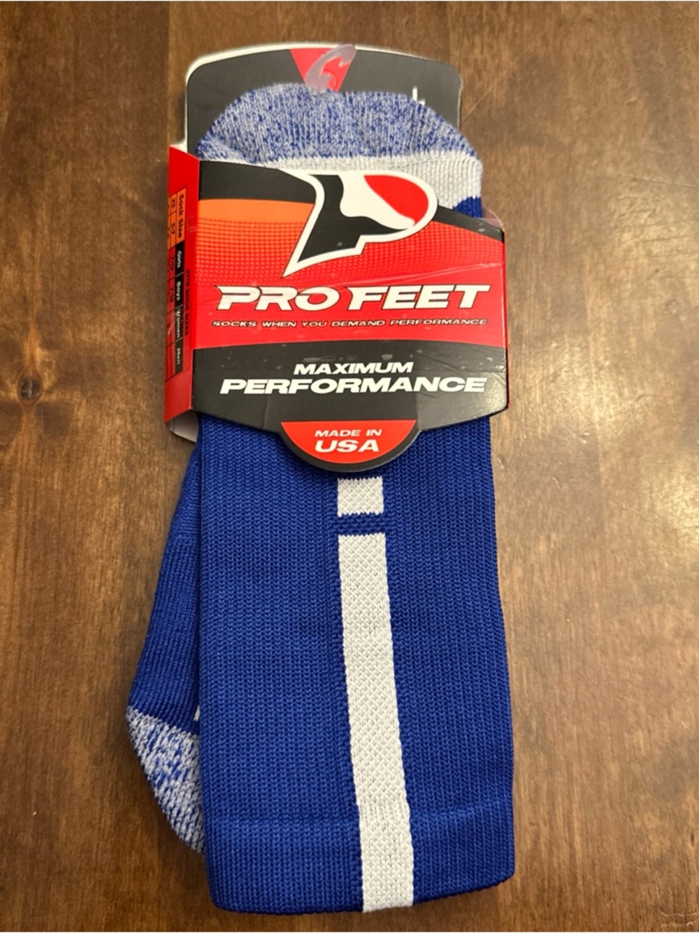Pro Feet Socks Maximum Performance Men's Blue White‎ Size Large New USA Profeet